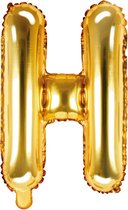Partydeco - Folieballon Goud Letter H (35 cm)