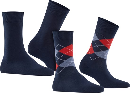 Burlington Everyday 2-Pack one-size katoen multipack sokken dames blauw - Maat 36-41
