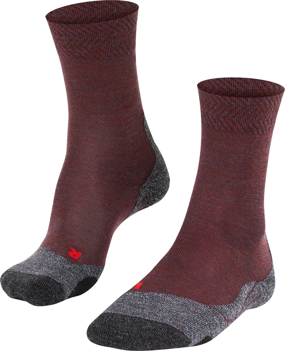 FALKE TK2 Melange anti-blaar dik wol functioneel materiaal wandelsokken dames Rood