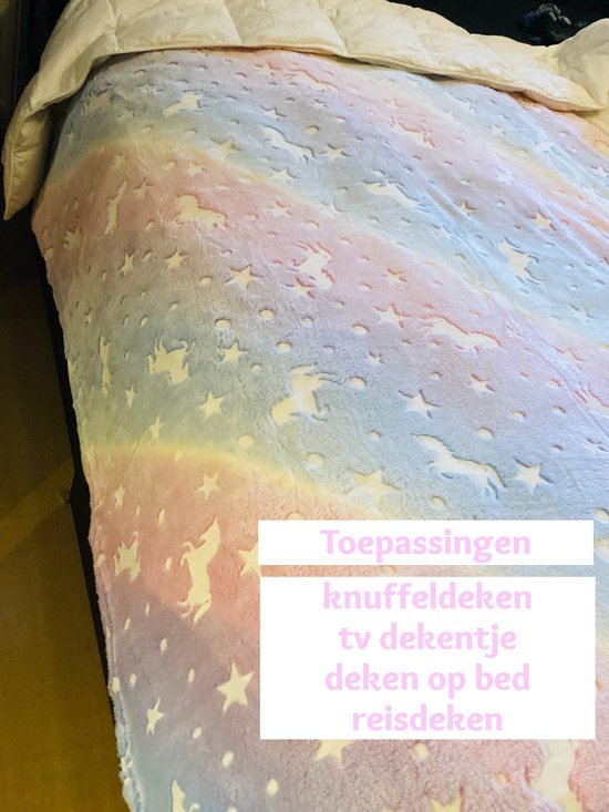 Knuffeldeken, donzige regenboogdeken, fleecedeken voor de winter