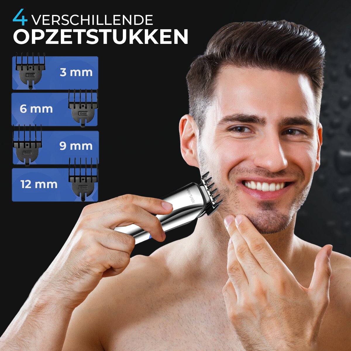 Vertrex 6 in 1 Baardtrimmer Pro+ Bodygroomer Mannen - Neustrimmer - Tondeuse - Scheerapparaat - Trimmer Baard en Lichaam thumbnail 3