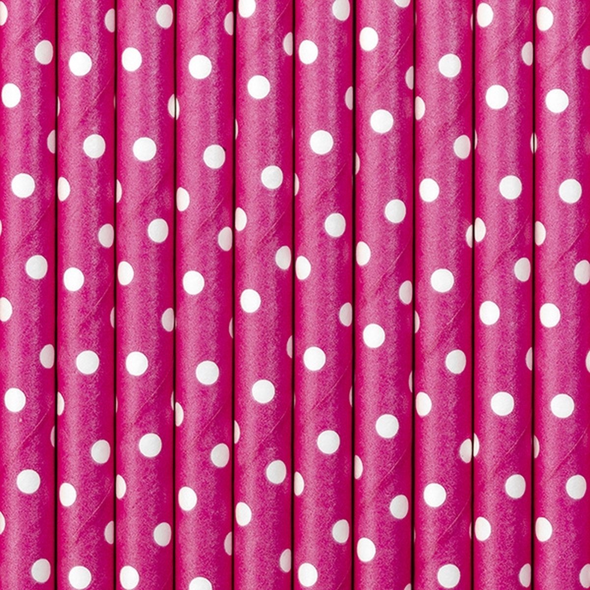 Partydeco - Rietjes Polka Dots Magenta/Wit (10 stuks)
