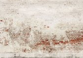Fotobehang - Vlies Behang - Oude Industriële Bakstenen Muur - 206 x 275 cm