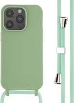 Coque iPhone 14 Pro - Coque en Siliconen iMoshion avec cordon - Vert