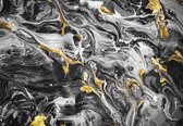 Fotobehang - Vlies Behang - Zwart met Goud Marmer - 416 x 290 cm