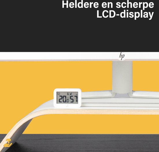 Tool Meister Pearl Air Mini - Hygrometer & Thermometer voor Binnen en Koelkast - Luchtvochtigheidsmeter - Vochtigheidsmeter - Weerstation - Digitaal - Incl Batterij