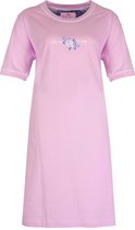 Medaillon Dames Nachthemd - Slaapkleed - 100% Katoen - Licht Lila - Maat L