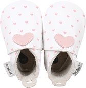 Bobux - Semelles souples - Blanc avec coeurs roses - Chaussons bébé - EU 17