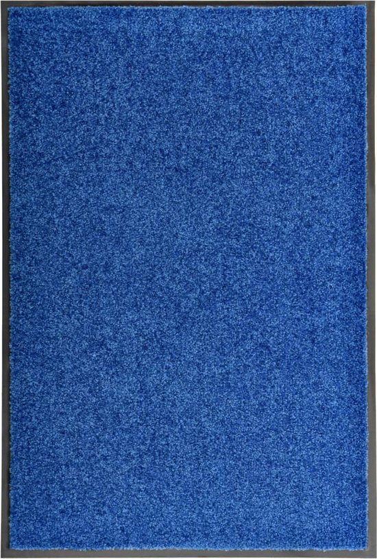 vidaXL - Deurmat - wasbaar - 60x90 - cm - blauw