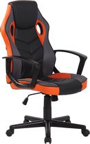 Luxe Gaming stoel Aurelio - Zwart/Oranje kunstleer - Met Rugleuning en Armleuning - In hoogte verstelbaar - Ergonomisch