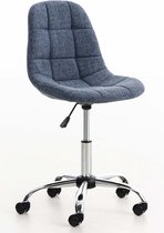 Werkkruk Luce - Blauw - Voor volwassenen - Op wieltjes - Stof - Ergonomische bureaustoel - In hoogte verstelbaar
