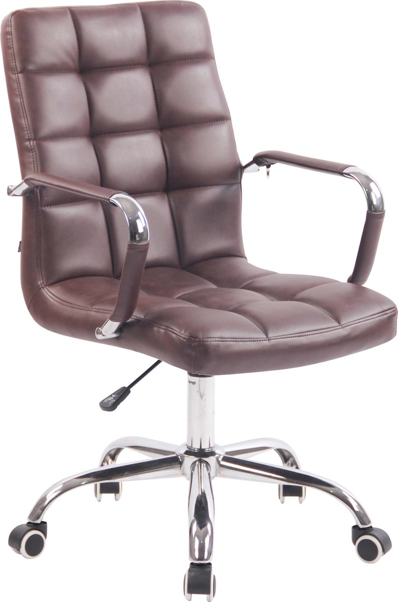 Malito Bureaustoel Deluxe - Bordeaux - Op wielen - Kunstleer - Voor volwassenen - Ergonomische bureaustoel - In hoogte verstelbaar 45-55cm