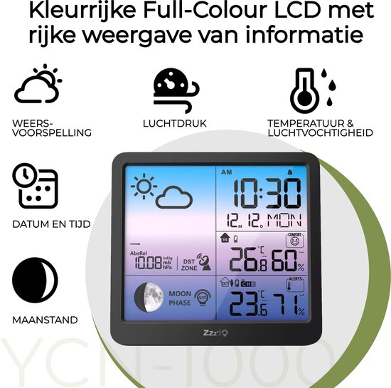 Voor FanJu Weerstation Draadloze Outdoor Sensor Indoor Zender, Eenvoudig te gebruiken en in te stellen met uw weerstation (wit