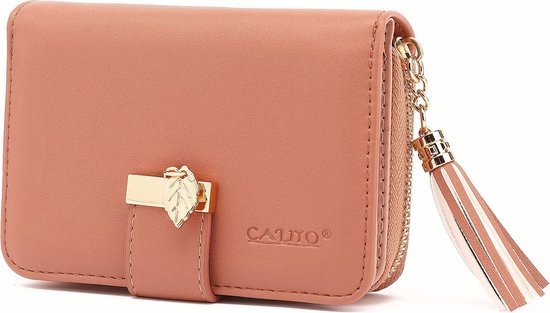 CALIYO Portemonnee, Dames Clutch met Rits - Portemonnees Kleine - Portefeuille - Roze