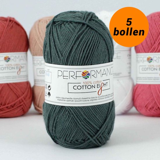 Cotton huit crochet coton gris vert (1190) - 5 pelotes de 1 couleur