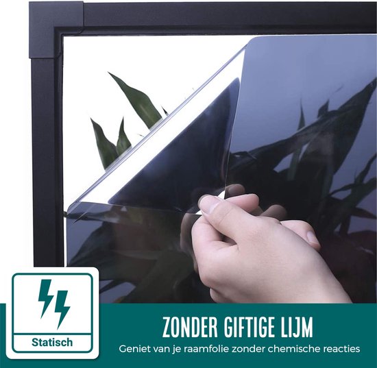 Homewell Zonwerende HR++ Raamfolie 90x300cm - Statisch - Isolerende Plakfolie met Spiegeleffect - Zilver