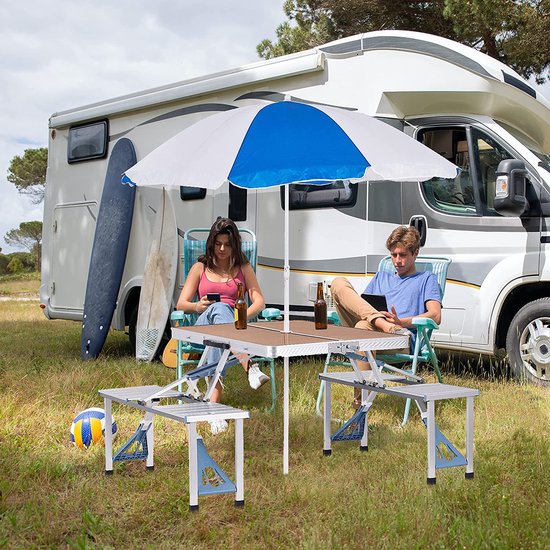 Ensemble de camping en aluminium, chaise de table, table de valise, table  de camping