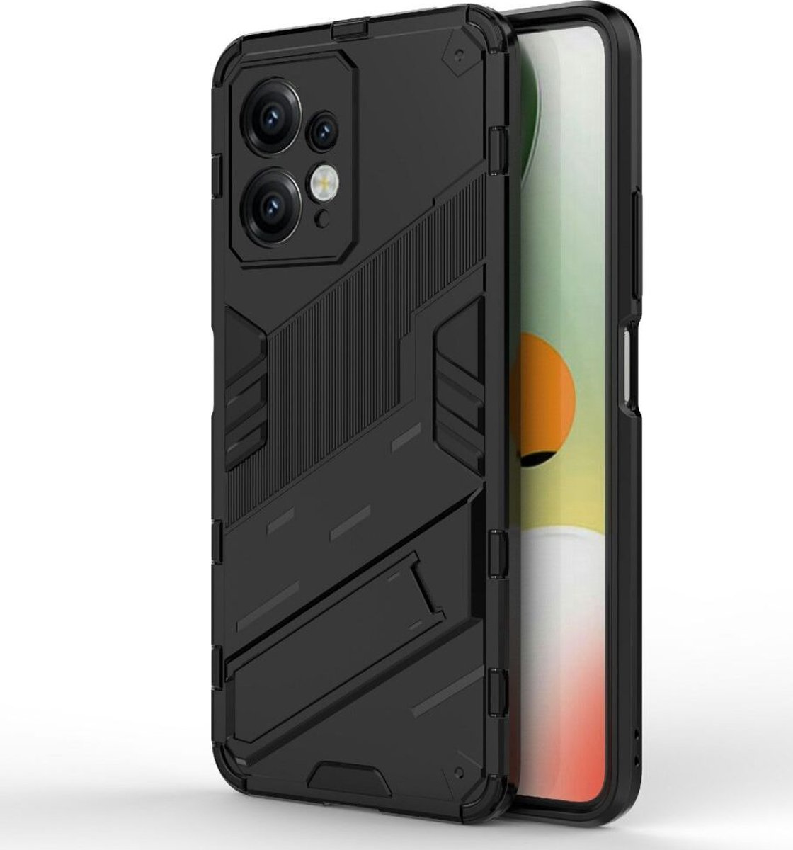 Xiaomi Redmi Note 12 Hoesje Shockproof Kickstand Back Cover Zwart