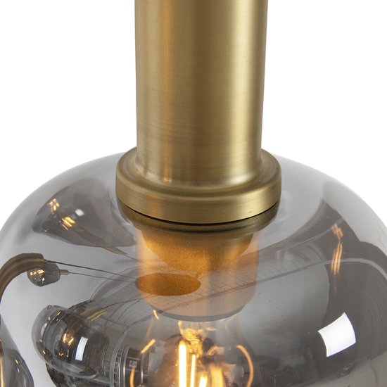 QAZQA zuzanna - Moderne Hanglamp voor boven de eettafel | in eetkamer - 5 lichts - Ø 66 cm - Zwart Goud - Woonkamer | Slaapkamer | Keuken
