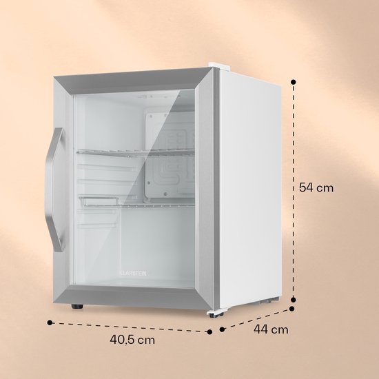 Klarstein Flessenkoelkast Beersafe Crystal White bierkoelkast, drankkoelkast met glazen deur, koelkast, met een inhoud van 33 liter - LED - RVS - Touch - Bottle Cooler - Bierkoeler - Drankkoeler van Klarstein — afbeelding 3