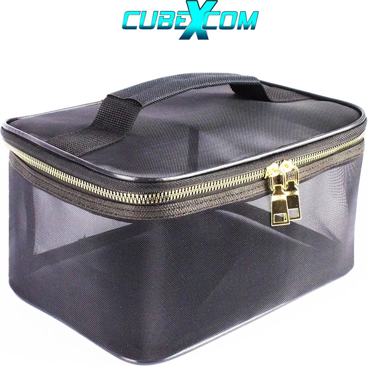 AYACO® Toilettas, Make Up Tasje, Mesh Transparant, Make Up Koffer, Beautycase, Make Up Organizer, Make Up Tas Organizer, Toilettas Dames, Make Up Etui, Beautycase Koffer, Doorzichtige Toilettas, ZwarteTransparante Toilettas