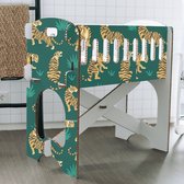 Babywieg van Honingraat Karton - Papercrib Tijger Groen - Duurzaam karton - CE gekeurd - Tot 70kg dragen - KarTent