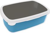 Broodtrommel Blauw - Lunchbox - Brooddoos - Grijs - Kleuren - Effen - 18x12x6 cm - Kinderen - Jongen