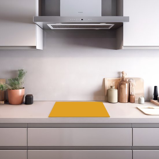 KitchenYeah® Inductie beschermer 60x52 cm - Okergeel - Herfst - Interieur - Kookplaataccessoires - Afdekplaat voor kookplaat - Inductiebeschermer - Inductiemat - Inductieplaat mat