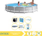 Intex Prism Frame Zwembad - Opzetzwembad - 366x76 cm - Inclusief Afdekzeil, Onderhoudspakket, Filter, Onderhoudsset, Zwembadtegels en Warmtepomp CP