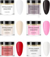 BeautyFit® - Dipping Powder Starters Kit - navul - 6 x Dipnagels + Opbergtas - Dipping Powder Nails Set - Dippn - Acryl Nagels Starterspakket - Nagels