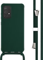 Coque Samsung Galaxy A52 (5G) / A52s / A52 (4G) - Coque en Siliconen iMoshion avec Cordon - Vert Foncé