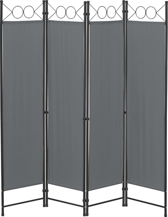 Tuinscherm Rubye - Scheidingswand - 171x160 cm - Donkergrijs - Staal en Polyester - Waterafstotend - Discreet Design