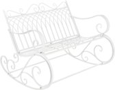 Banc balançoire Lea - 85x113x95 cm - Max 200 kg - Wit - Résistant aux intempéries - Métal stable - Banc de jardin