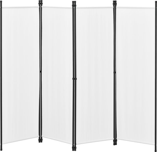 Tuinscherm Lynsay - Scheidingswand - 171x200 cm - Wit - Staal en Polyester - Waterafstotend - Discreet Design