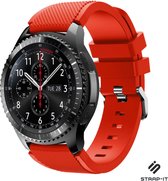 Strap-it Siliconen smartwatch bandje - geschikt voor Samsung Galaxy Watch 1 46mm / Galaxy Watch 3 45mm / Gear S3 Classic & Frontier - rood