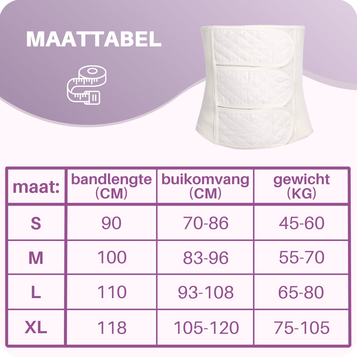 JT Beauty Care Premium Postpartum Buikband Wit Maat XL – Na Zwangerschap - Bekkenband – Zwangerschapsband - Sluitlaken - Belly Binder – Zwangerschapskleding – Waist Trainer - Postnatale Sluitband – Steunband Gift Mama – Buikbrace Kado - Cadeau Moeder – foto 8