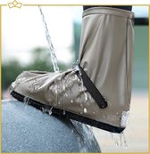 ATTREZZO® Regen overschoen – duurzaam - Hoog model – waterdicht en anti slip – Bruin - maat 42-43