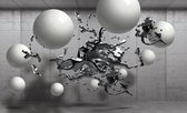 Fotobehang Vlies | Abstract, 3D | Zilver | 368x254cm (bxh)