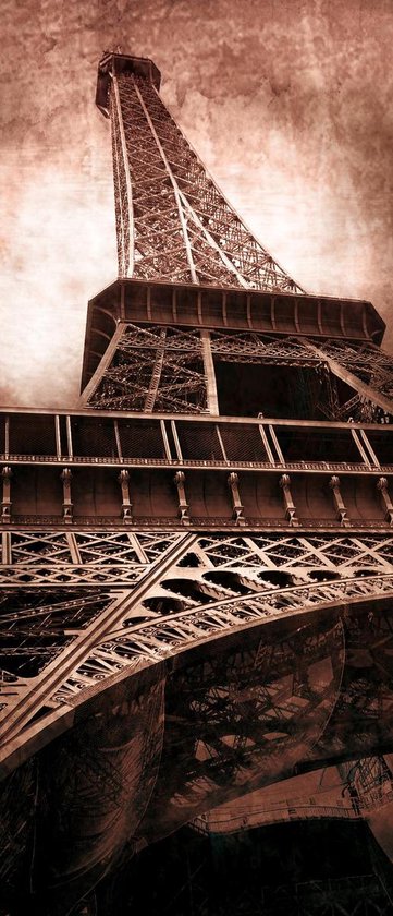 Deursticker Muursticker Eiffeltoren, Parijs | Bruin | 91x211cm