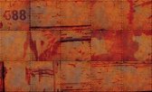 Metal Wall Texture Rust Orange Photo Wallcovering
