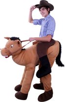 Rijdend op paard kostuum - alsof zittend op paard pak gedragen door - paardenpak cowboy bruin