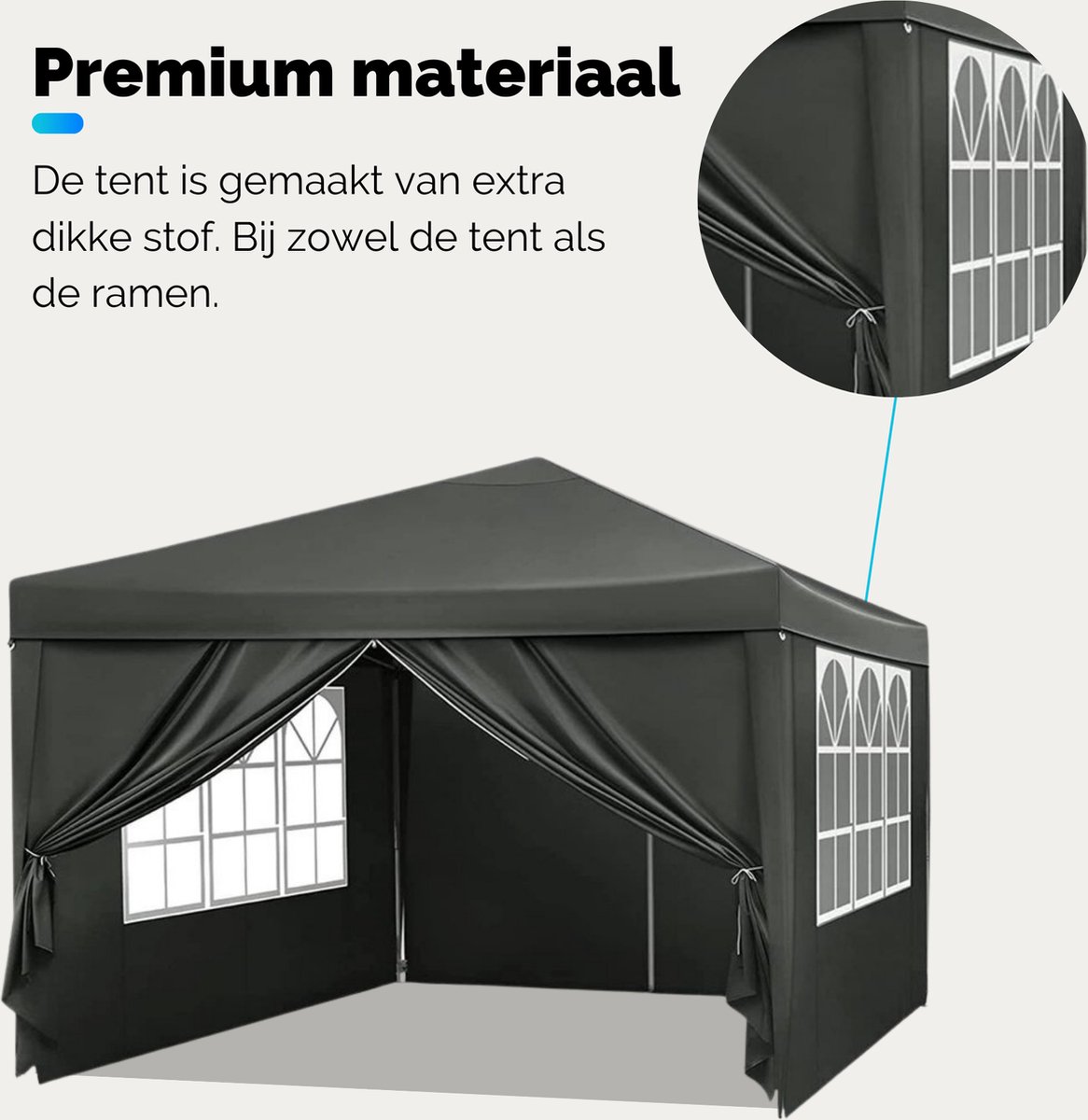 Outsunny 4 Seitenteile für 3x4 m Pavillon, mit Haken