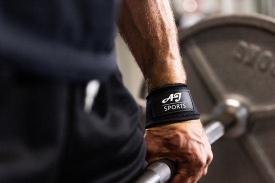 AJ-Sports Lifting straps - Wrist wraps - Straps fitness - Lifting grips - Deadlift straps - 2 stuks - Fitness - Krachttraining - Zwart