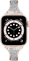 Stalen bandje - RVS - geschikt voor Apple Watch Series 1/2/3/4/5/6/7/8/9/SE/SE 2 met case size 38 mm / 40 mm / 41 mm - rosegoud