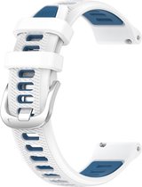 Siliconen bandje - geschikt voor Huawei Watch GT / GT Runner / GT2 46 mm / GT 2E / GT 3 46 mm / GT 3 Pro 46 mm / GT 4 46 mm / Watch 3 / Watch 3 Pro / Watch 4 / Watch 4 Pro - wit-blauw