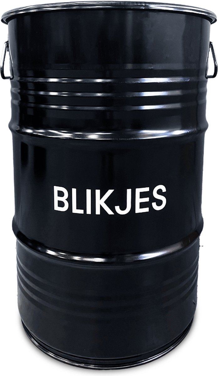 Goedkoopste BinBin Handle Blikjes 60Liter met handvatdeksel olievat afvalscheiding prullenbak| inzamelbak blikjes | statiegeld blikken | Horeca afvalbak