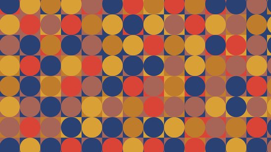 Fotobehang Retro Pattern, Geometric Colorful Abstract - Vliesbehang - 360 x 240 cm