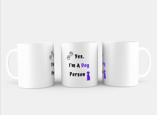Akyol - oui je suis une personne de chien Mug avec impression - chiens - amoureux des chiens - quelqu'un qui aime les chiens - anniversaire - cadeau - cadeau - contenu 350 ML
