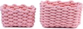 Baytex Gevlochten Manden Set Sierra Roze