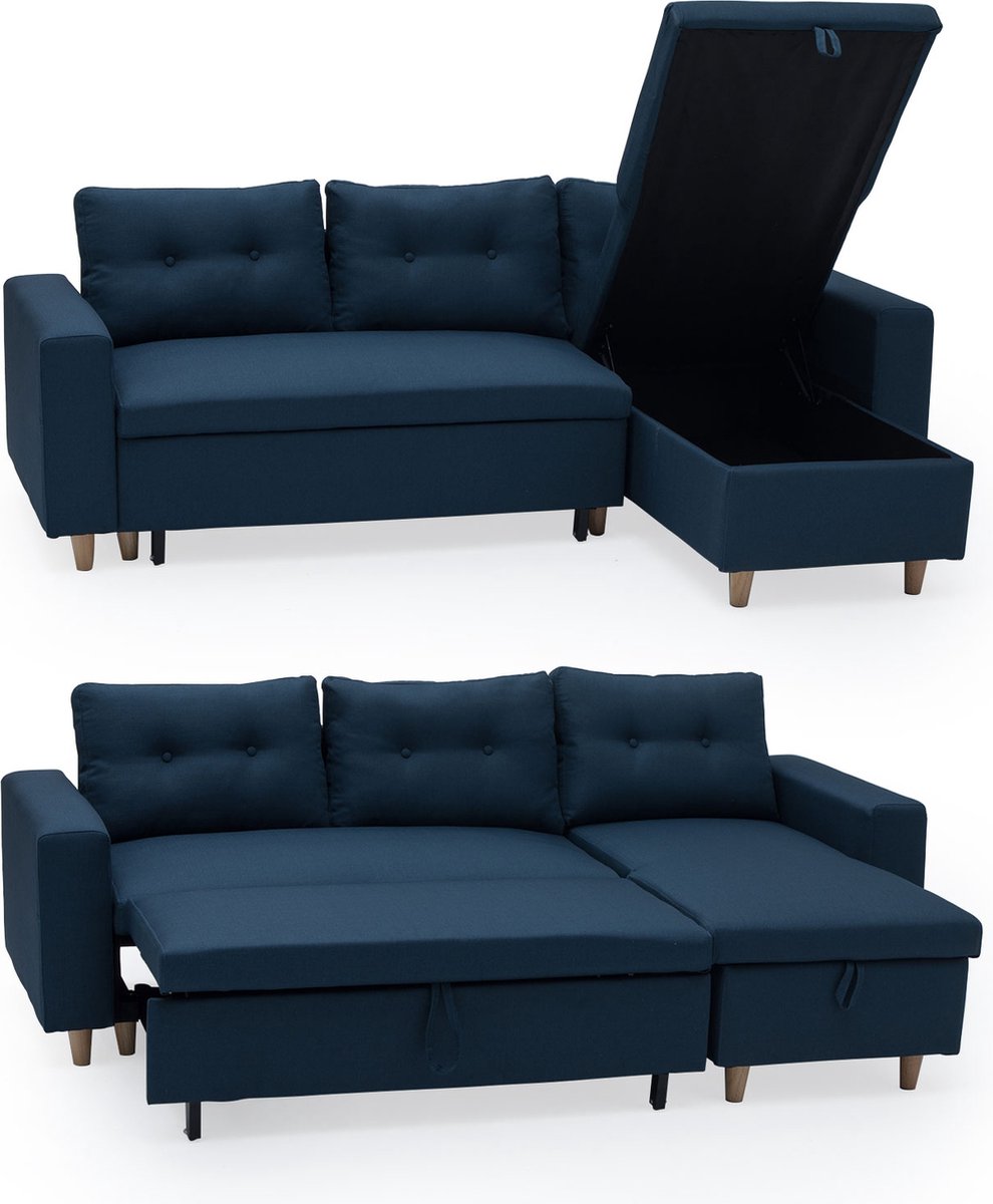 WADE 3 zits hoekslaapbank blauw